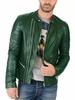 Lambskin Soft Stylish Men's Jacket Green Genuine Lambskin Real Leather Handmade