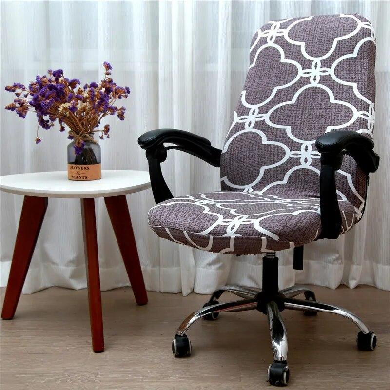 Office Rotating Computer Chair Cover Elastic Printed Chair Covers Anti-dirty Washable Lift Seat Protector Case for Meeting Room