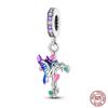 Fashion S925 Silver Colorful Butterfly Dragonfly Hummingbird Spring Series Charms Beads Fit  S925 Original Bracelet Jewelry