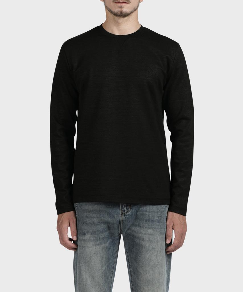 PANICALE Black Cotton Linen T-Shirt