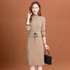 Pullover Autumn and Winter New Mid Long Solid Waist High-end Knee Length O Neck Wool Pullover Female