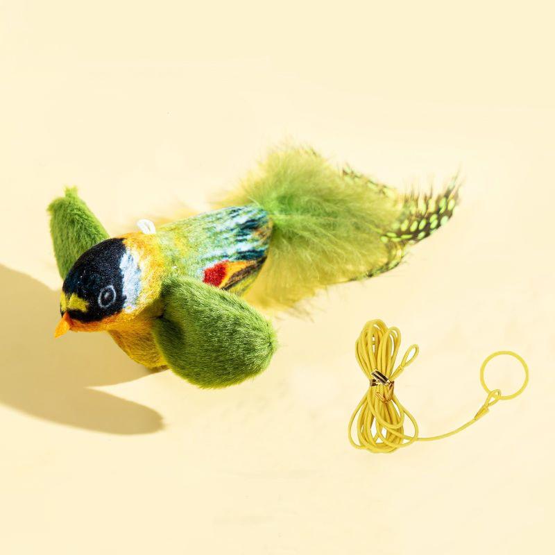 Indoor Interactive Birds Toy for Cat Chasing Teasing Simulation Electric Sounding Birds Cat Chew Bite Plush Toys Cat Supplies