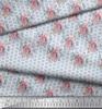 Soimoi Gray Poly Crepe Fabric Square & Rose Floral Print Sewing Fabric metre 42 Inch