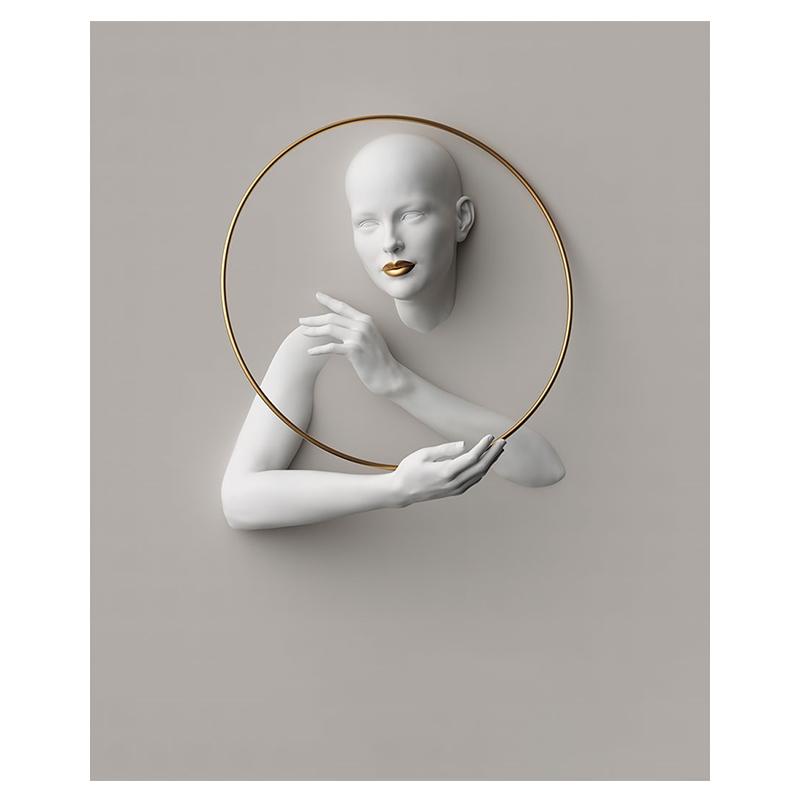 Белая Золотая Женская статуя с принтом, холст, картина, плакат, гостиная, домашний декор, 3D-эффект, фотографии, минимальное скандинавское настенное искусство, Cuadros