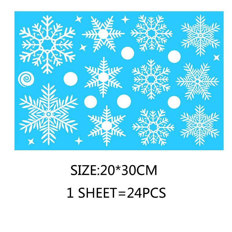 Статическая наклейка для вечеринки, новогоднее украшение для окон, украшения в виде лося, большая снежинка, настенная наклейка из ПВХ, стекла, Санта, дома, украшения на Рождество
