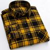 6XL Осенне-зимняя большая мужская рубашка в клетку из 100% хлопка с начесом, с длинным рукавом, устойчивая к сминанию, деловой кэжуал, не требующая глажки, плотная