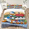 3pcs Cartoon Donald Duck Family Adventure Bedding Set, Including 1 Quilt Cover and 2 Pillow Shams, Without Filling, Soft and Comfortable Home Bed