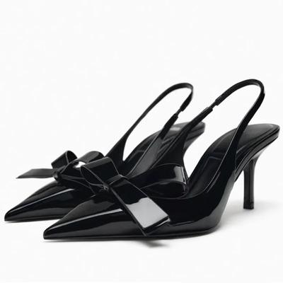 Модные роскошные дизайнерские черные сексуальные туфли с острым носком на тонком высоком каблуке женские модные босоножки с открытым носком на каблуке банкетные туфли женские туфли-лодочки