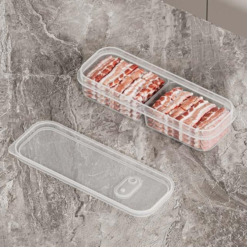 Transparent Refrigerator Storage Box Fresh Preservation Fridge Storage Bin Fruits Vegetables Meat