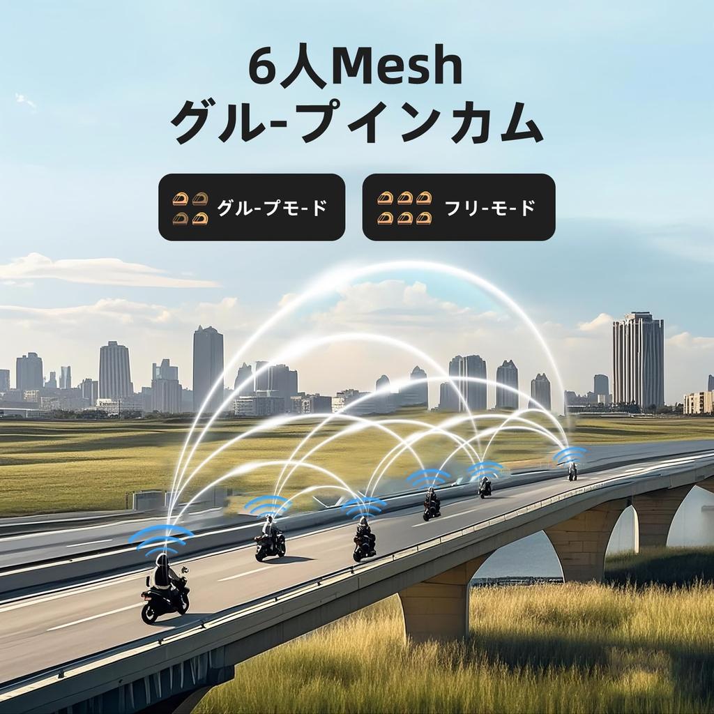 EJEAS Bike Intercom Q8 Мотоциклетный Intercom 6 человек Одновременная связь Mesh Улучшенная стабильность связи Дальность связи 2000 м