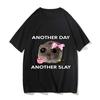 Грустный хомяк Another Day Slay Смешная футболка Повседневная хлопковая футболка Kawaii для мужчин с графическим принтом Топы унисекс модная футболка с коротким рукавом