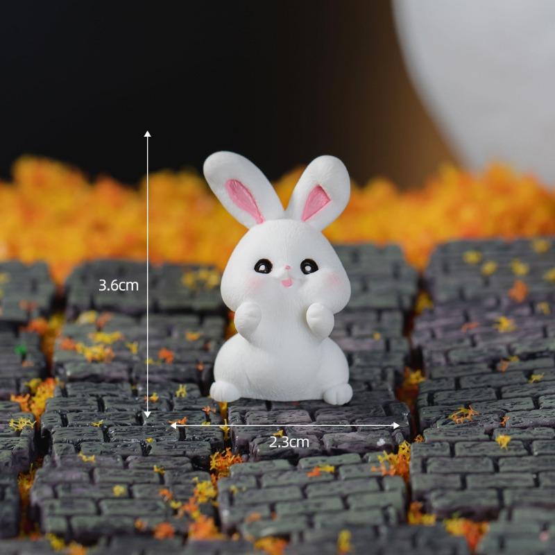 Mid-Autumn Festival Jade Rabbit Mooncakes Cute Animal Figurines Decorative Accessories, Resin Handicrafts and Small Ornaments