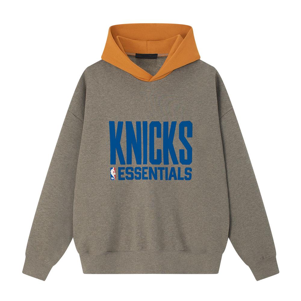 Fear of God Essentials x NBA Knicks Sports Fit Hoodie Homestead Heather/Orange Men Tops Grey 192NB256408F