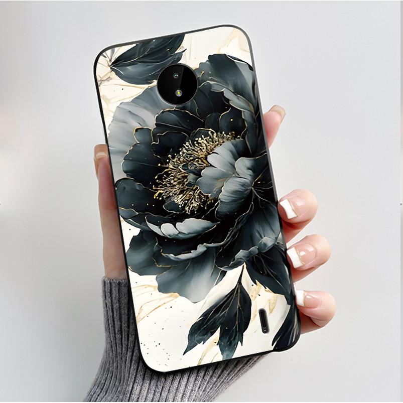 For Nokia C10 C20 C20 Plus Phone Case Luxury Fashion Butterfly Flowers Black Soft TPU Full Protective Cover For NokiaC10 Casing
