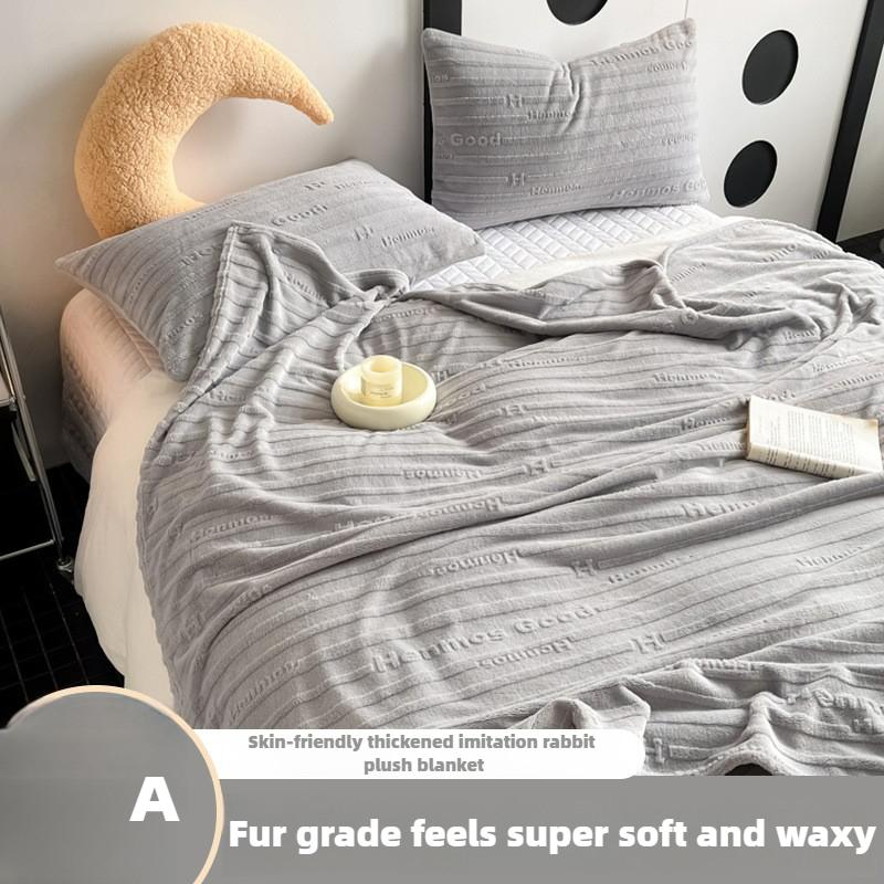 Romantic Silver Grey Rabbit Fleece Blanket