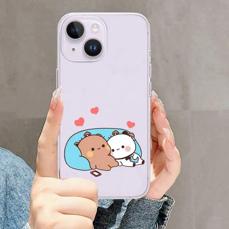 Милый чехол для телефона DUDU BUBU для iPhone Mini 11 12 13 14 15 XPlus Pro Max SE XR с прозрачным корпусом