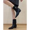 Square-toed Belt-buckle Ankle Boots, Women's Chunk-heeled Boots, Retro Versatile Boots, Women's Shoes