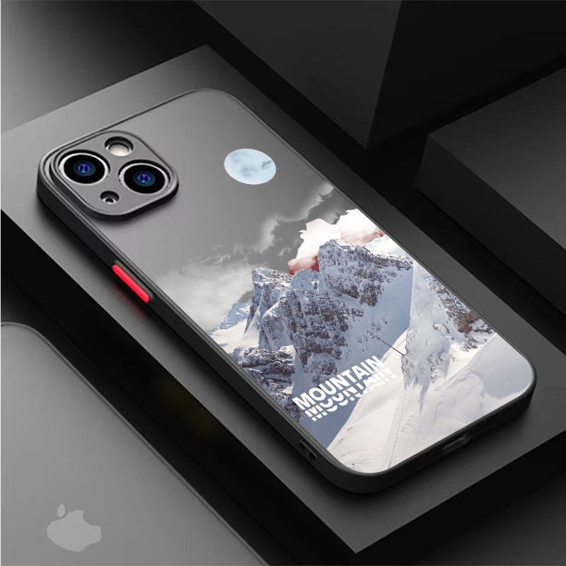 Чехол для телефона 'Закат в заснеженных горах' для iPhone 16 15 Pro Max 14 13 12 11 XS Max Mini XR X 7 8 Plus SE Ударопрочный силиконовый задний чехол