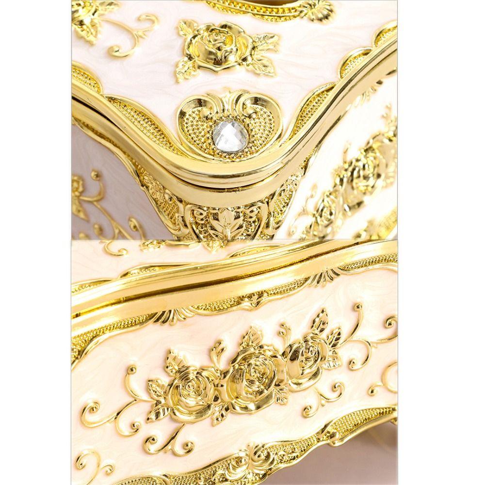 Light Luxury Tissue Box Holder Rose Pattern Tissue Dispenser Napkin Holder Restaurants