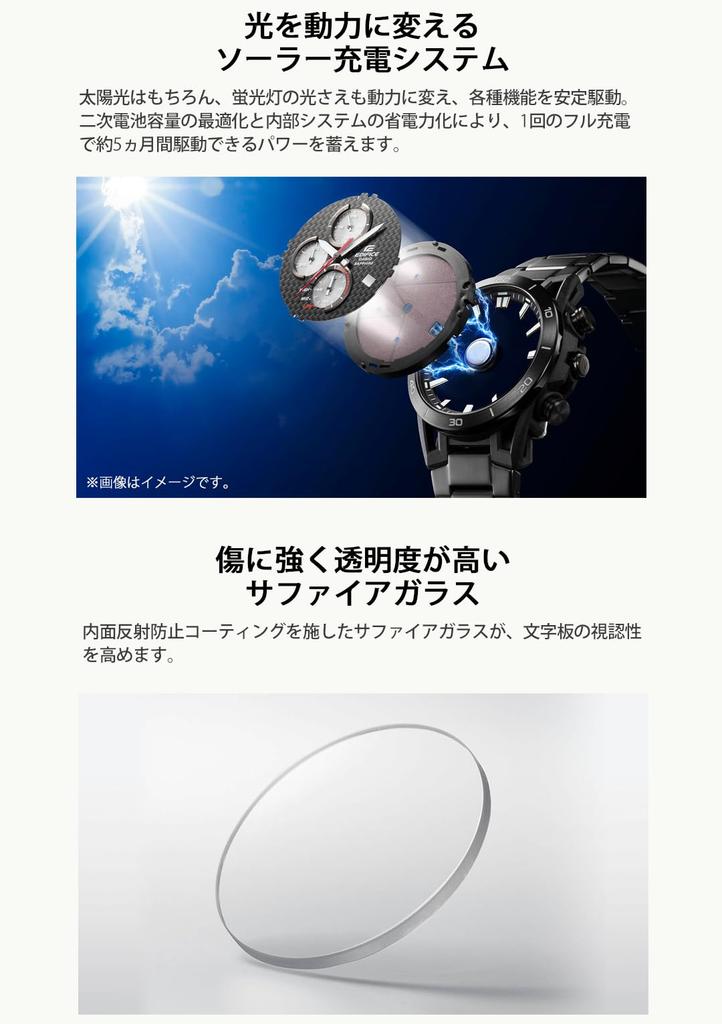 Casio Edifice SOSPENSIONE Sapphire Crystal Watch Black Solar-Charged EFS-S640PB-1AJF Men's