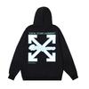 1219 Off-White 2025 Autumn and Winter New OW Whirlwind Letter Pattern Pullover Print Men's and Women's Hooded Sweatshirt