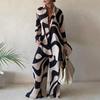 2022 Fall Women's Fashion Set: Printed Loose Long-Sleeve Shirt + Straight-Leg Pants