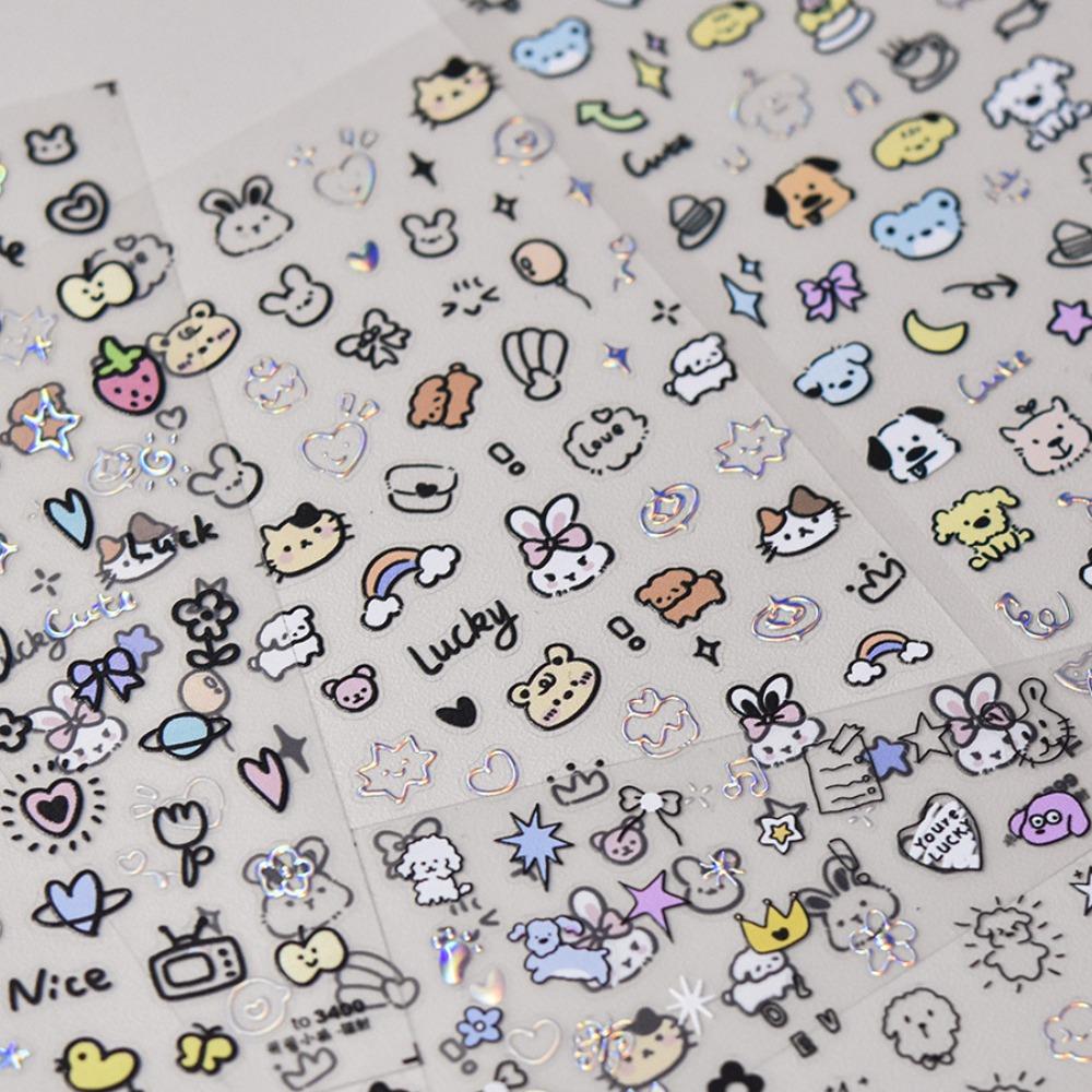 Soft Embossed Nail Sticker Self Adhesive Cartoon Stickers New Decal Nail Art Sticker