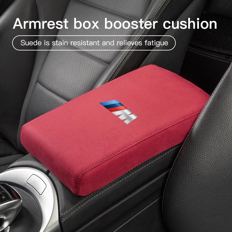 DSJW3 Car Suede Armrest Cover Cushion Armrest Box Protective Pad For BMW X1 X3 X4 X5 E46 E90 F20 E60 E39 F10 M1 M2 M3 M5 M6 E87 M E36