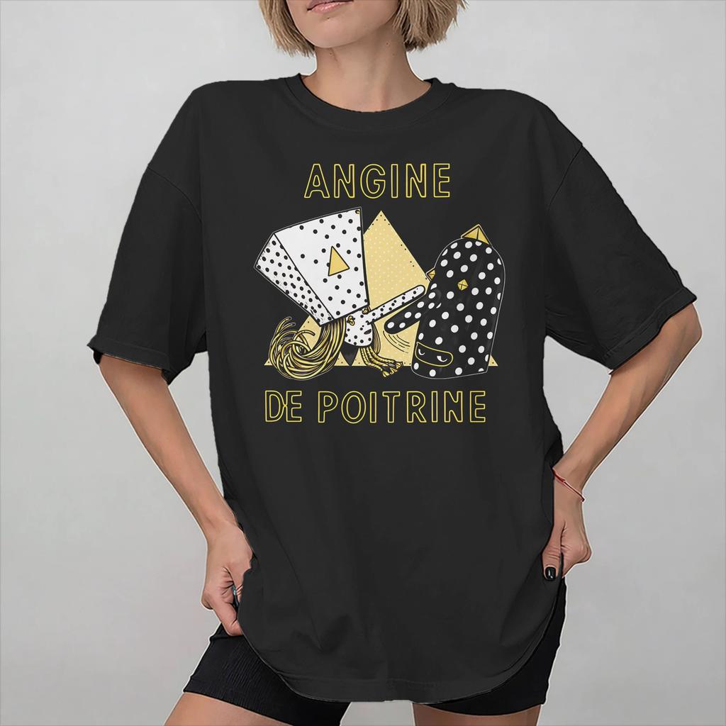 Angine de Poitrine Band Graphic Printed T Shirt Unisex Women Cotton Tee Shirt Clothing