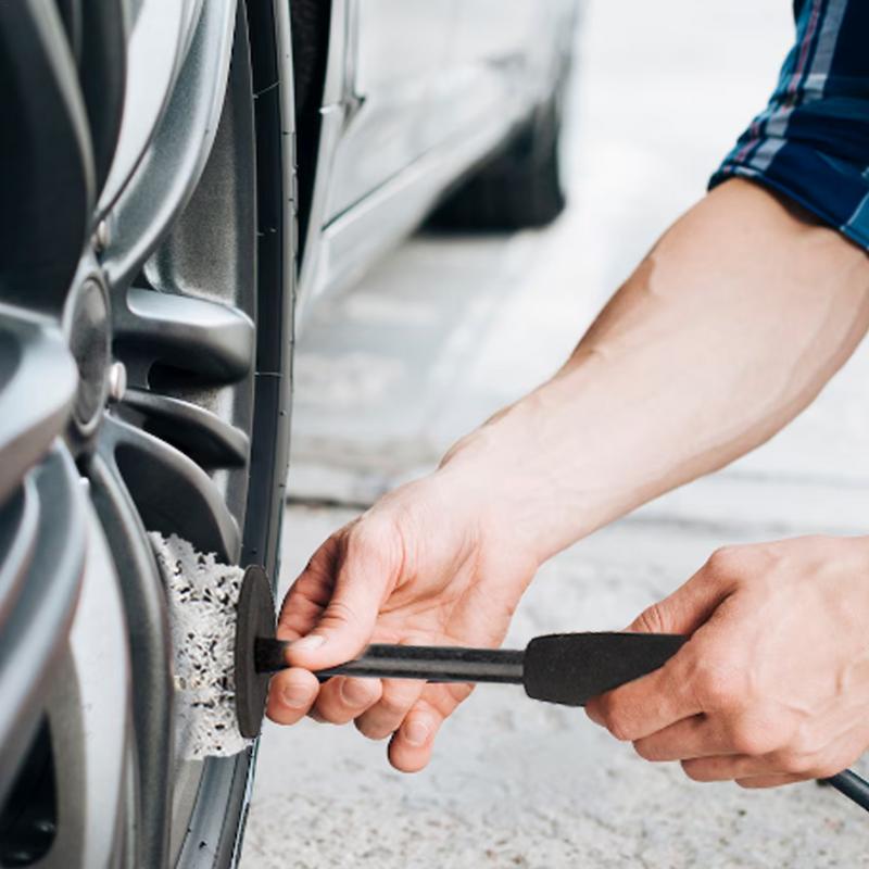Wheel Cleaning Brush Flat Head Rim Brush Multifunctional Brushes Tools For Most Car Truck SUV Motorcycle Detailing Cleaner