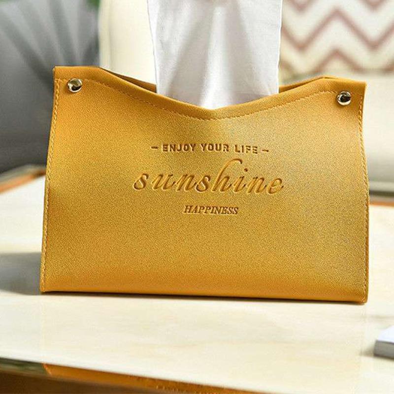 Коробка для салфеток для гостиной, столовой, экологически чистая кожа, многоцелевая однотонная креативная коробка для хранения салфеток