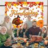 Happy Thanksgiving Banner - Fall Thanksgiving Party Supplies Autunm Harvest Pumpkin Background Banner Indoor Outdoor Decoration for Fall Birthday