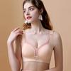 Женский бюстгальтер без стального кольца, тонкая чашка, верхняя поддержка со сборками, нижнее белье