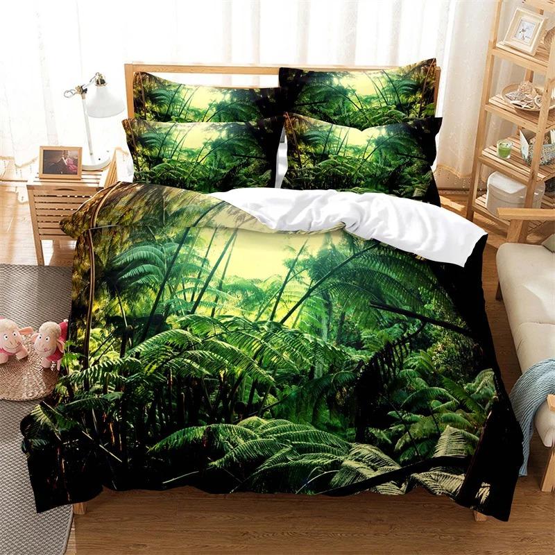 Natural Scenery Duvet Cover Set Forest Bedding Set Quilt Cover Queen Bed Luxury Comforter Bed Cover Set