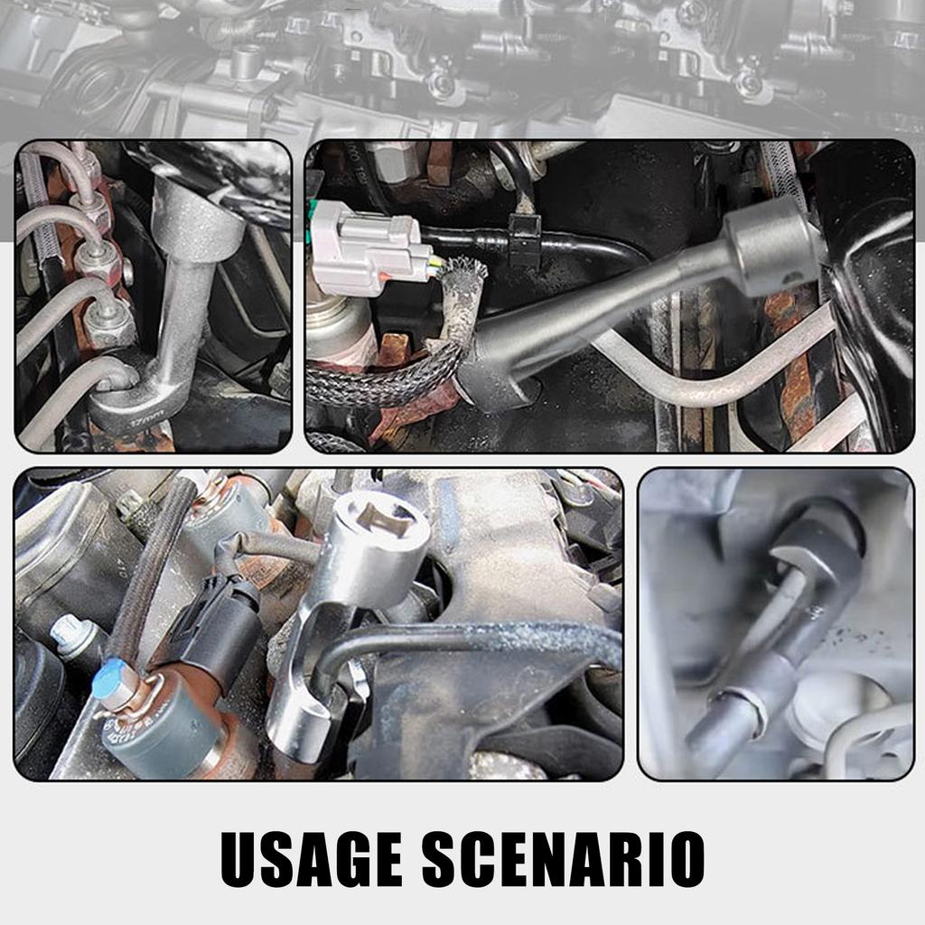 Профессиональный гаечный ключ для трубок инжектора 14мм/17мм/19мм Подходит для механиков и энтузиастов-самоделкиных Стальная конструкция Эргономичный дизайн