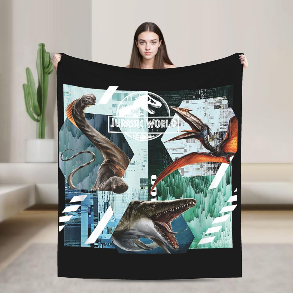 Юрское Возрождение Спинозавр Атака Мир Пледы Динозавр Флис Забавный Теплый Плед для Покрывала Осень/Зима Открытый