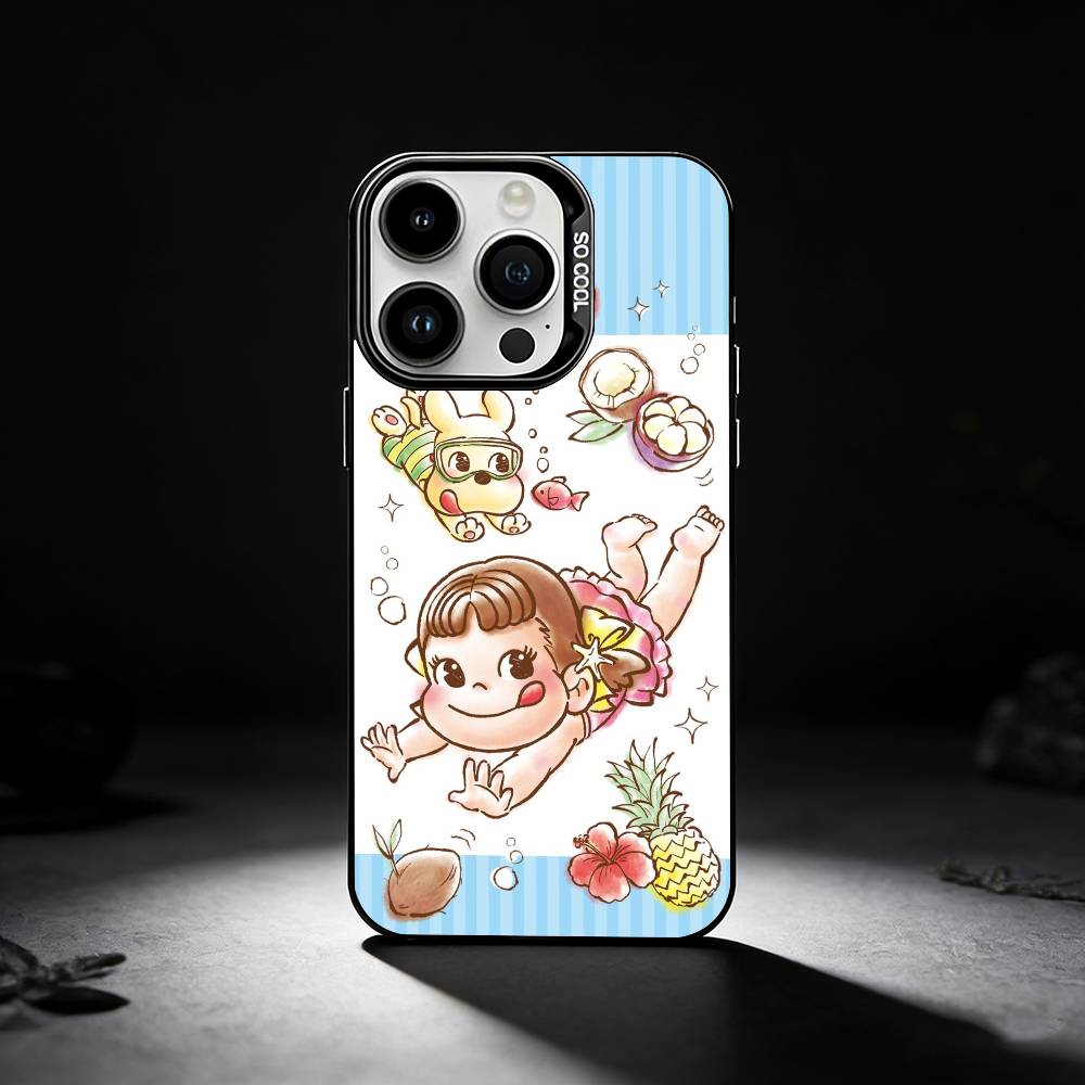 F-Fujiya-Milkys-Peko-C-Chan Phone Case For iPhone 17,16,15,14,13,12,11 Plus,Pro Max,XS,Colored silver phone case