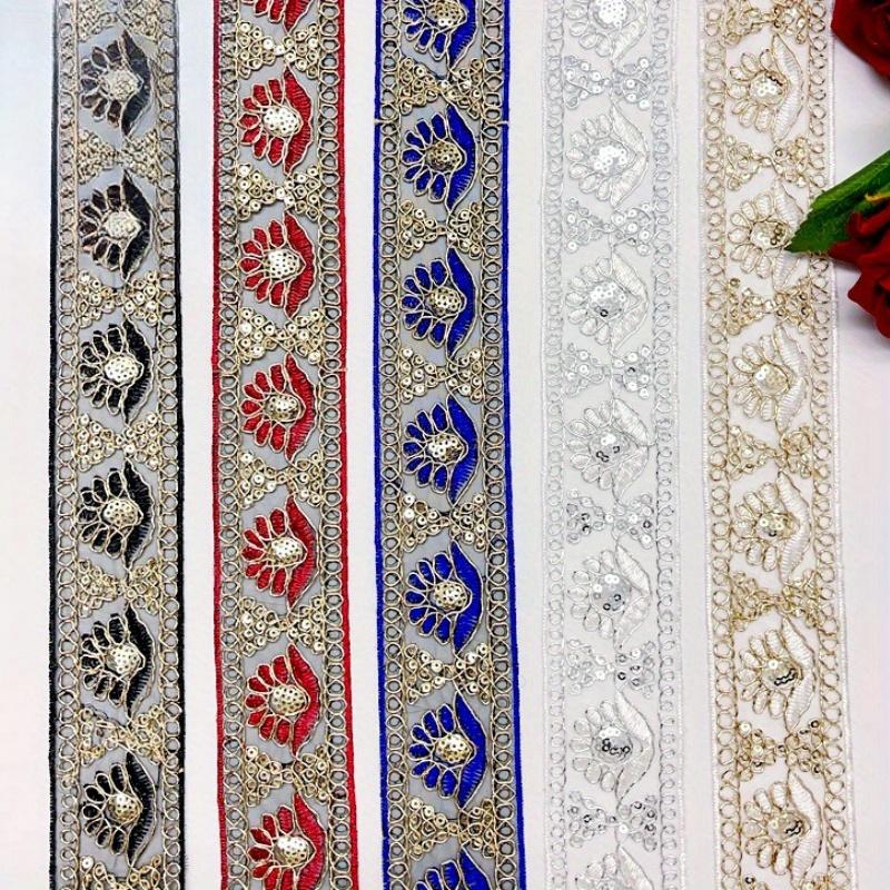 10 Yards Embroidered Lace Trim Ethnic Jacquard Ribbon DIY Clothing Accessories Sewing Craft Wrapping Decoration Material