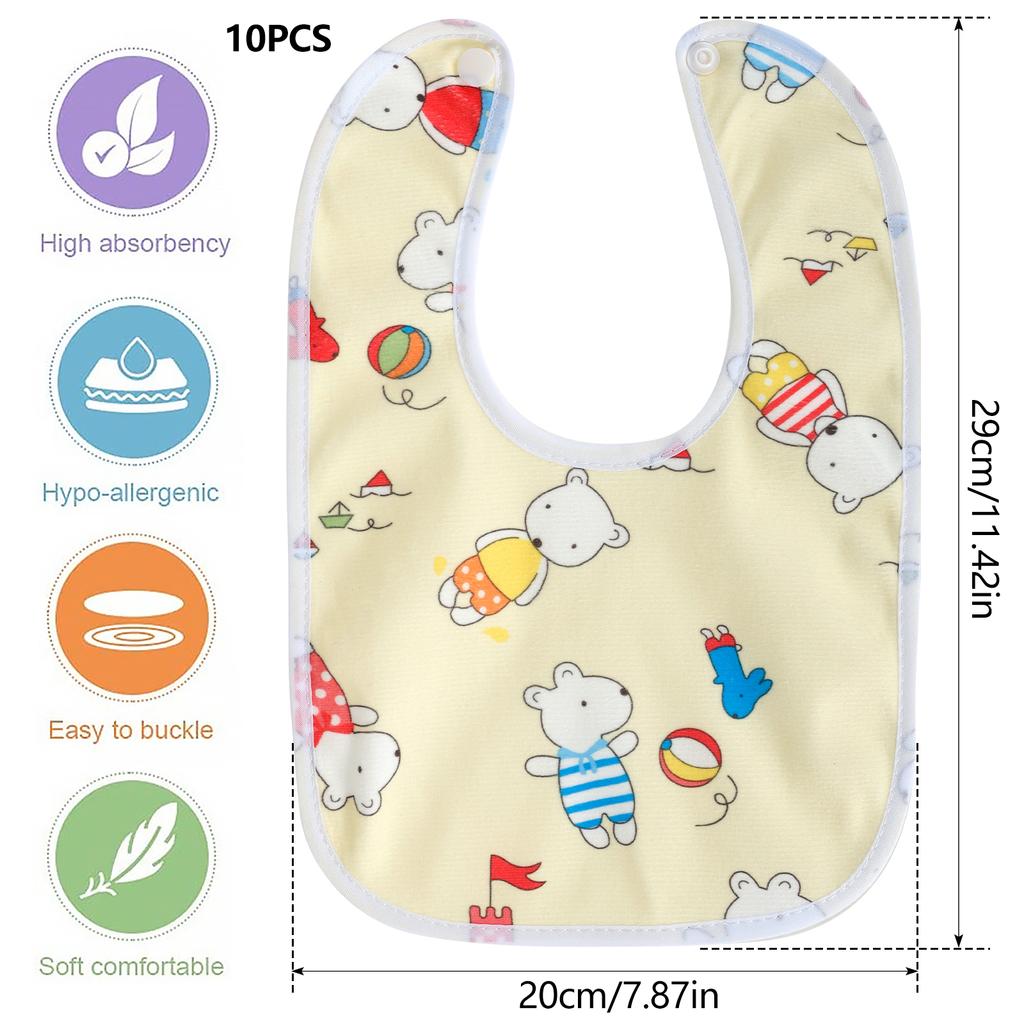 10/20Pcs Baby Bib Saliva Dripping Bibs Drool Bib Cartoon Cute Newborn Feeding Soft Edible Aprons Baby Burp Scarf Baby Supplies