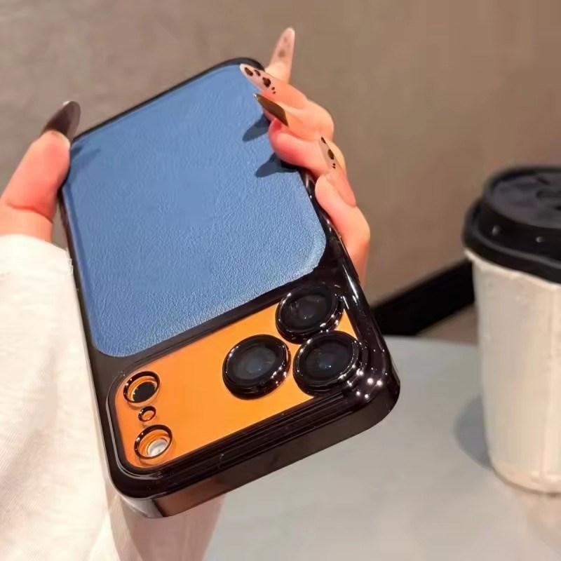 Роскошный кожаный прозрачный бронированный чехол с покрытием для iPhone 17 16 15 Pro Max 17Promax 16Pro Ударопрочный Премиальный Мягкий чехол из ТПУ и ПК