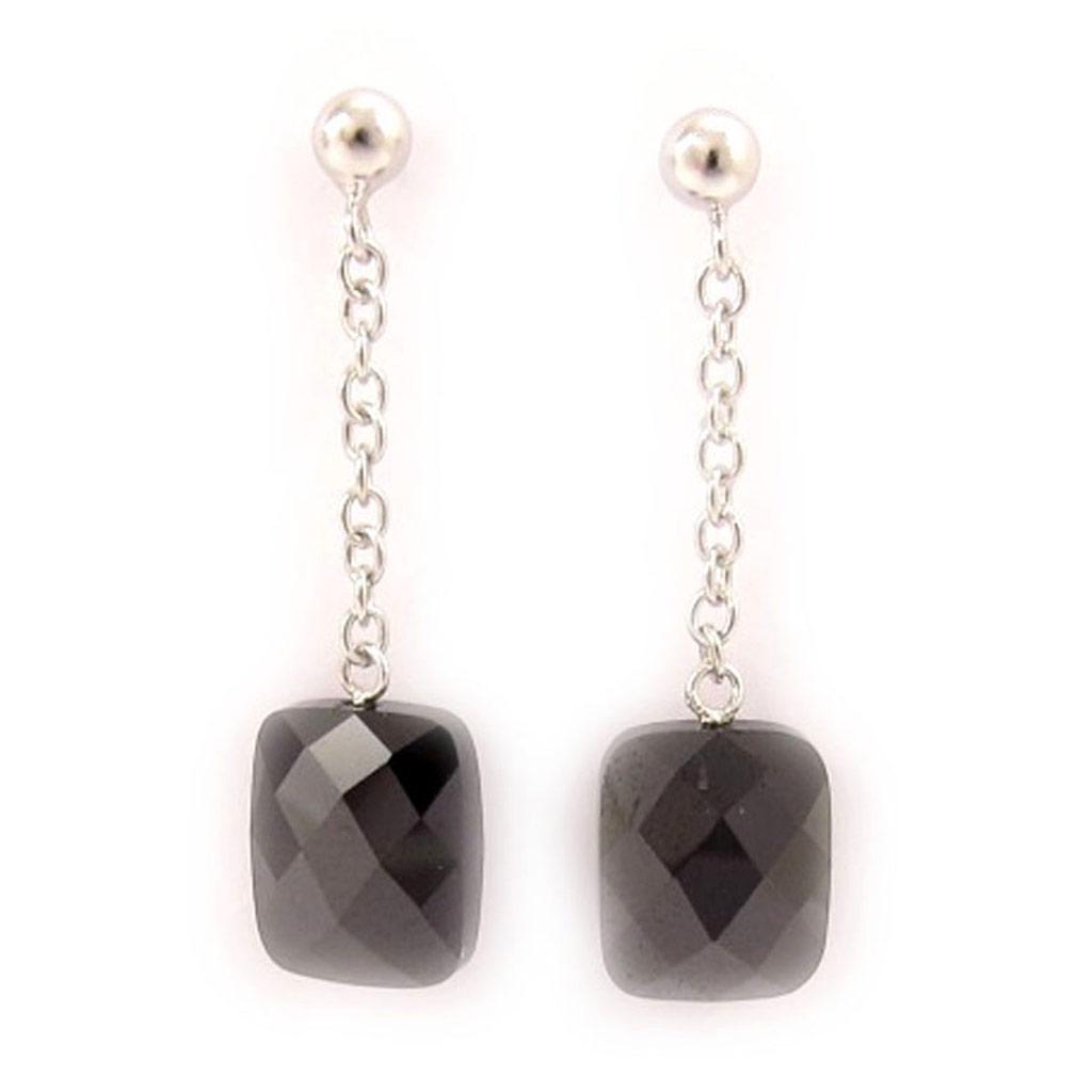 Les Trésors De Lily [F6279] — Черные серебряные серьги «Линда»