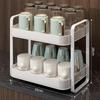 Двухъярусная подставка для хранения чашек и чайной посуды из углеродистой стали