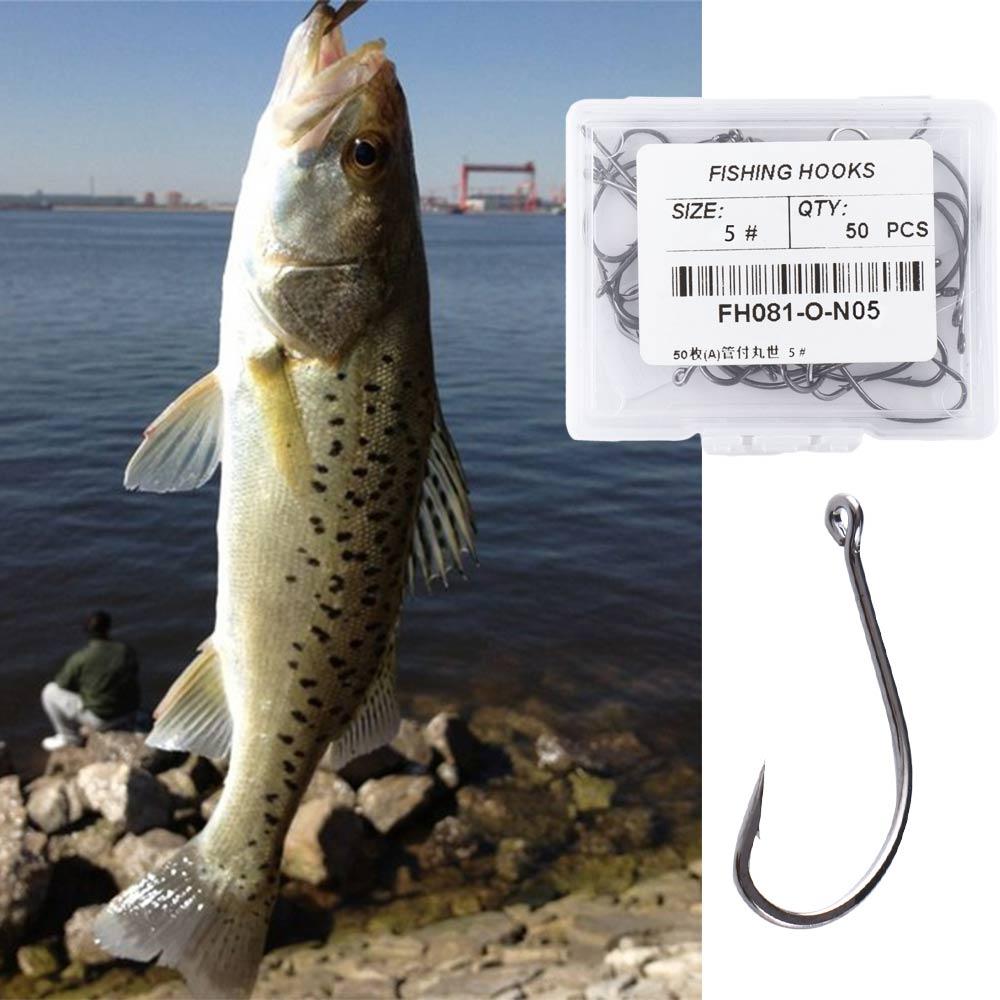 Lure Hooks Barbed Fishing Hooks Big Long Shank Off-set Fishing Hook Flattened Sharped Fishhooks