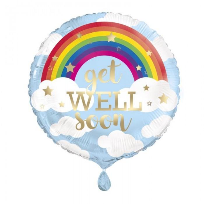 Unique Party Поправляйся скорее Радужный фольгированный шар