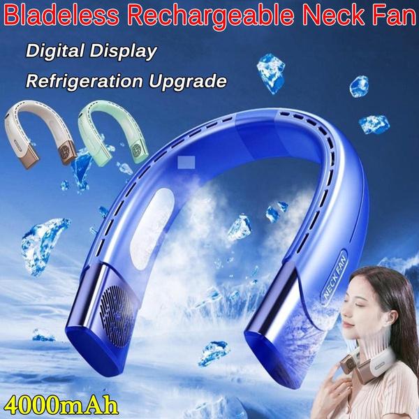 Новый подвесной вентилятор на шею, портативный кондиционер, USB 4000 мАч, перезаряжаемый воздушный охладитель, 5-скоростной электрический вентилятор для улицы