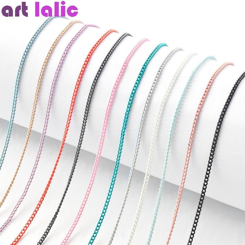 Ultra-Fine Nail Art Chain Metal Chain Zipper Nail Jewelry Nail Art Decoration 12 Colors