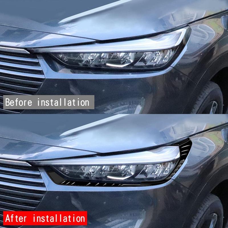 Стайлинг автомобиля, передние фары, брови, накладки на веки, полоски для Honda HRV HR-V Vezel-2023, наклейки для ламп, ресниц B