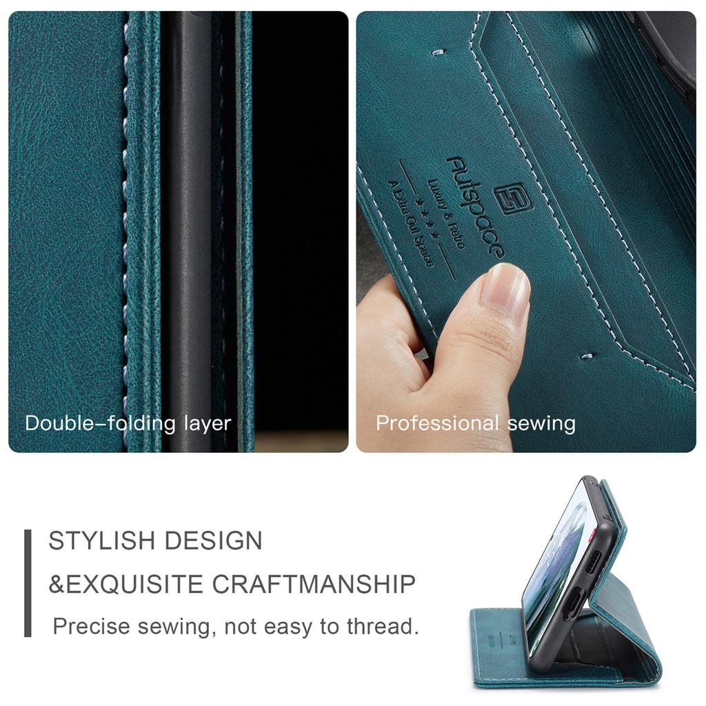 Премиальный винтажный кожаный чехол-кошелек для Samsung Galaxy S21 - Чехол-книжка с отделениями для карт, противоударный, в стиле ретро (4 цвета)