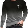 Gradient Color Pattern Print T Shirt Men Loose Men's Clothing Long Sleeve Gradient Graphic T Shirts Street Fashion Mens Clothes