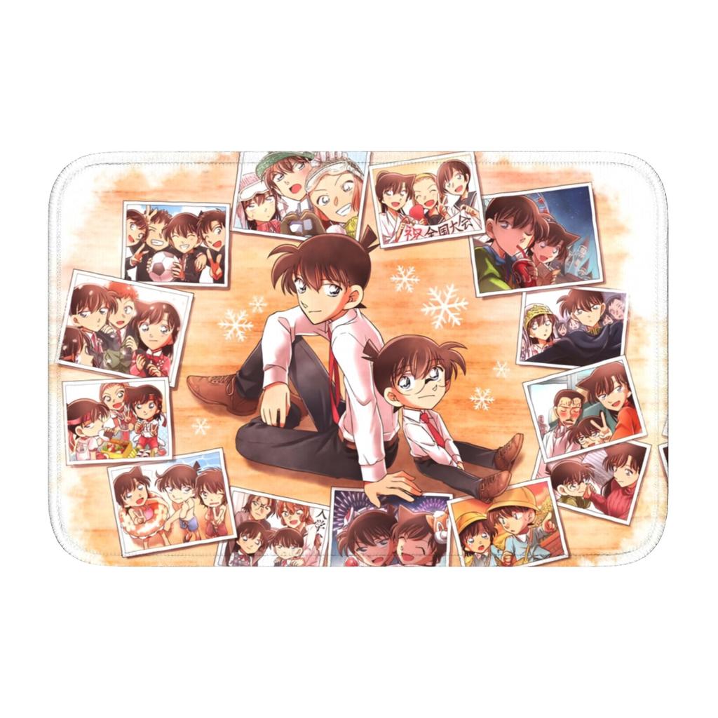 Custom Funny Detectived Anime Conan Doormat Non-Slip Entrance Welcome Kitchen Bath Floor Door Mat Toilet Living Room Carpet Rug